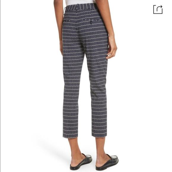 Theory Tribecca Geo Print Crop Pants Deep Navy - Picture 2 of 11